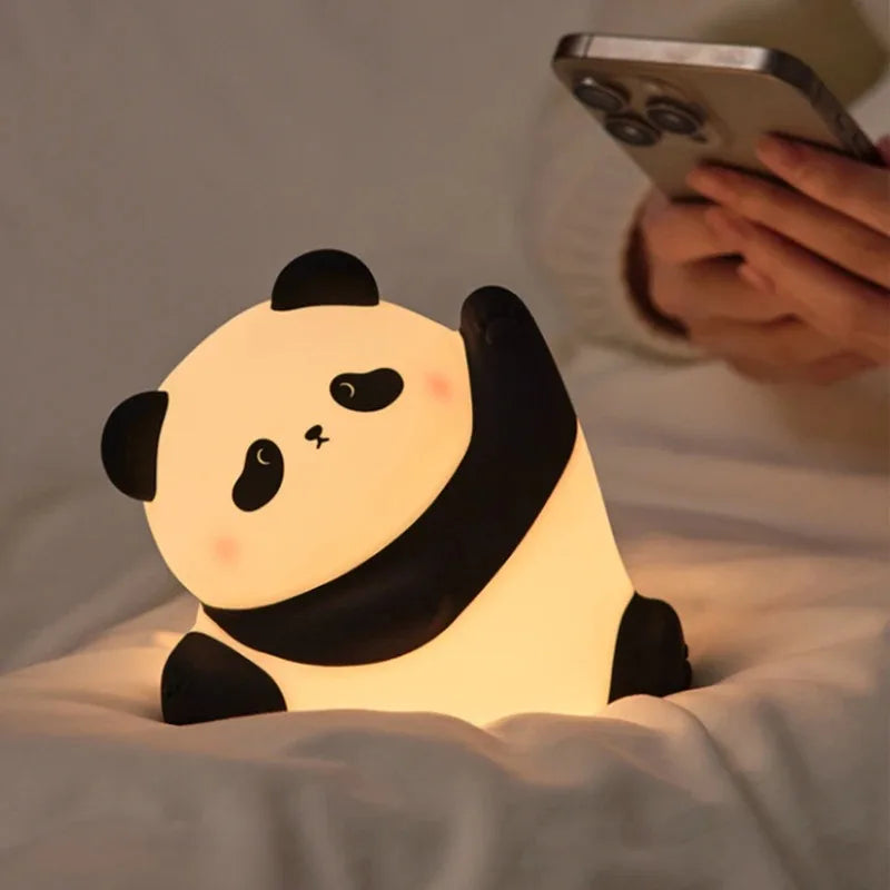 Panda LED Night Light Touch Sensor Kid's Nightlights Silicone Child Holiday Christmas Gift Bedside Lamp Bedroom Decor