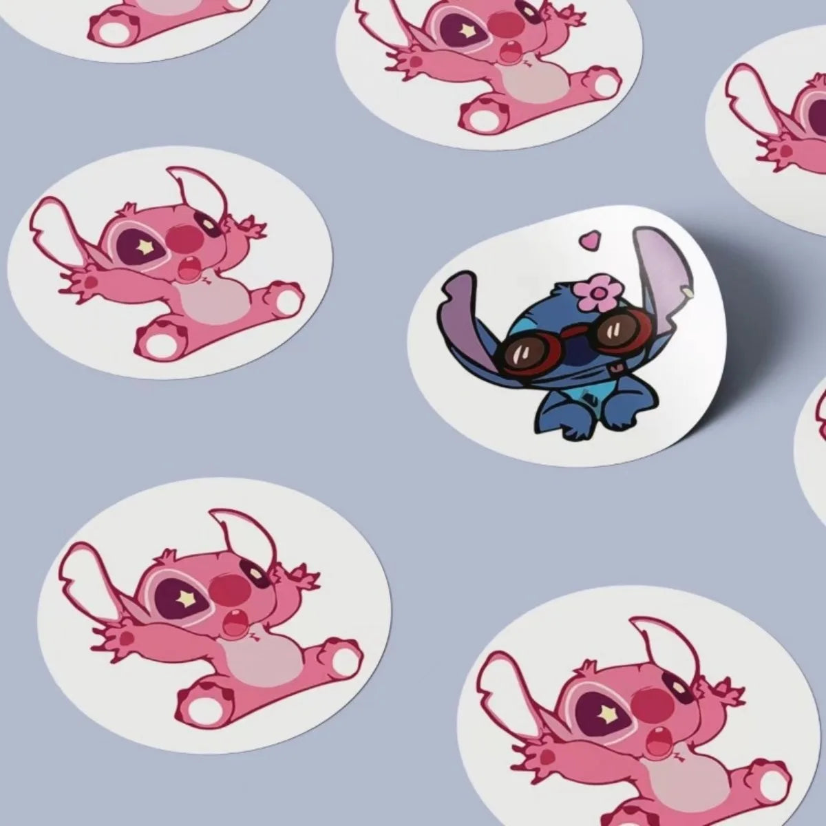 Kawaii 500pcs Disney Stitch Diy Stickers Anime Seal Label Decorative Cartoon kids Party candy Stickers Rolls Stickers Toys