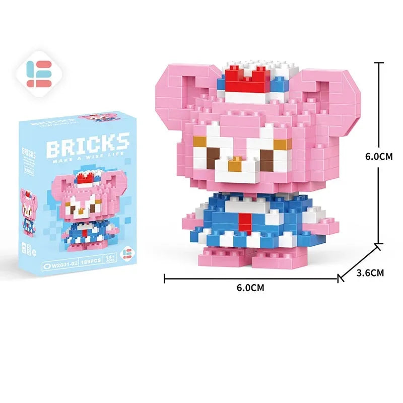 Disney LiLo Stitch Toys Building Blocks Pokeman Pikechu lega Anime Cartoon Character Model Building Blocks Toy for children Gift