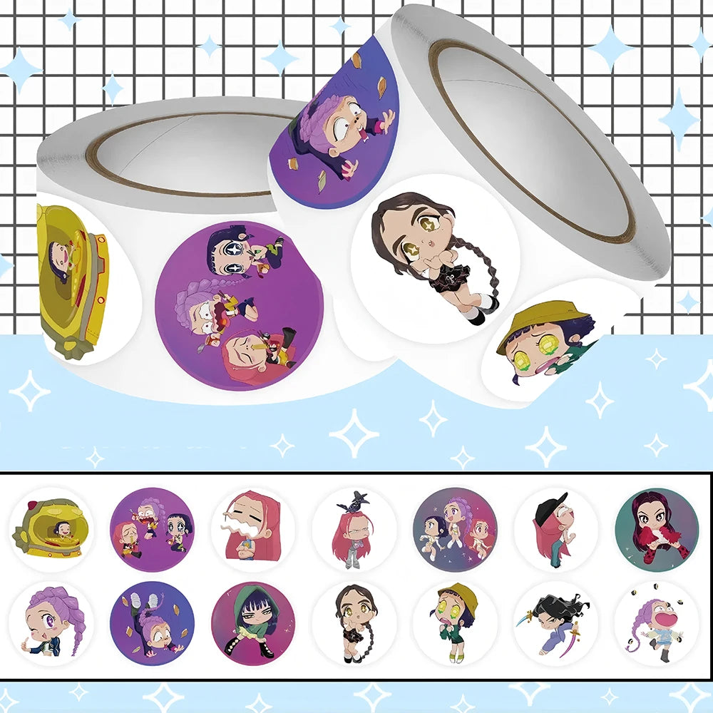 Cute Movie KPop Demon Hunters Stickers Anime Derpy Tiger Decals Toys Waterproof DIY Phone Case Luggage Kawaii Kids Sticker Gifts