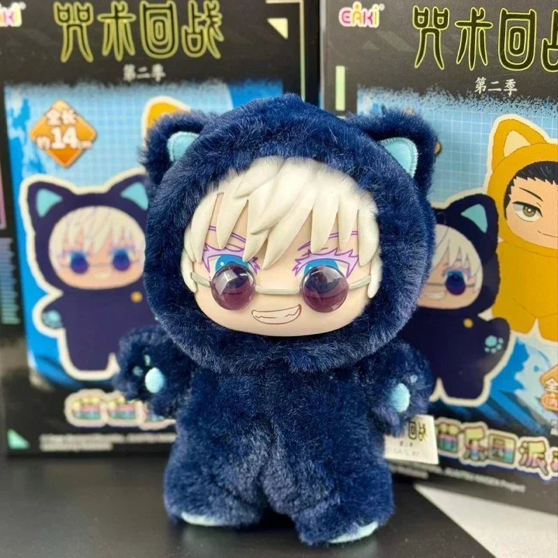 New BANDAI Jujutsu Kaisen 2 Cat Ear Plushie Series Blind Box Mystery Box Anime Figure Room Decoration Collection Kids Gifts
