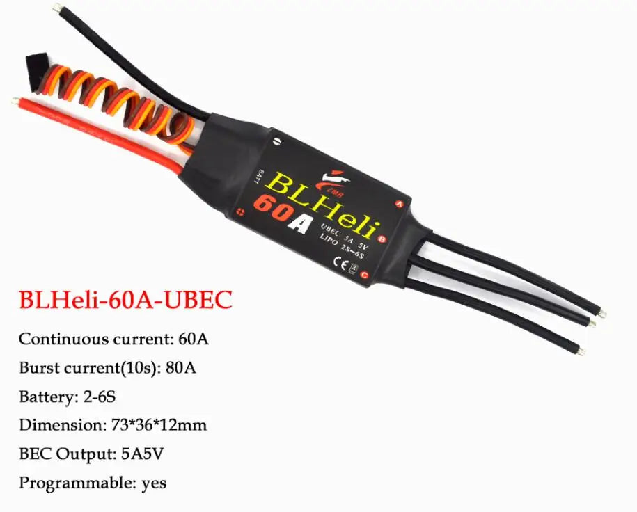 BLHeli Brushless ESC 80A 12A 20A 30A 40A 50A 60A with UBEC for Quadcopter Aircraft Model Fixed Wing Multi-axis DIY FPV RC Drone