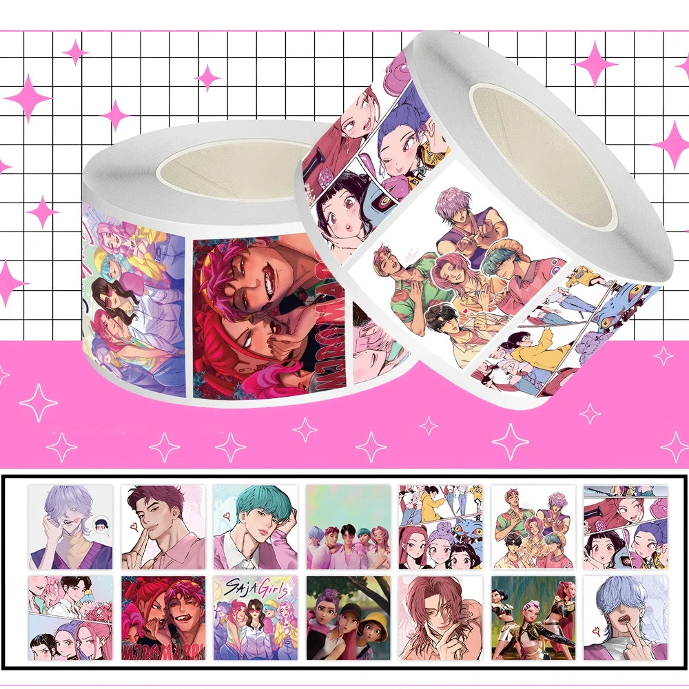 Cute Movie KPop Demon Hunters Stickers Anime Derpy Tiger Decals Toys Waterproof DIY Phone Case Luggage Kawaii Kids Sticker Gifts