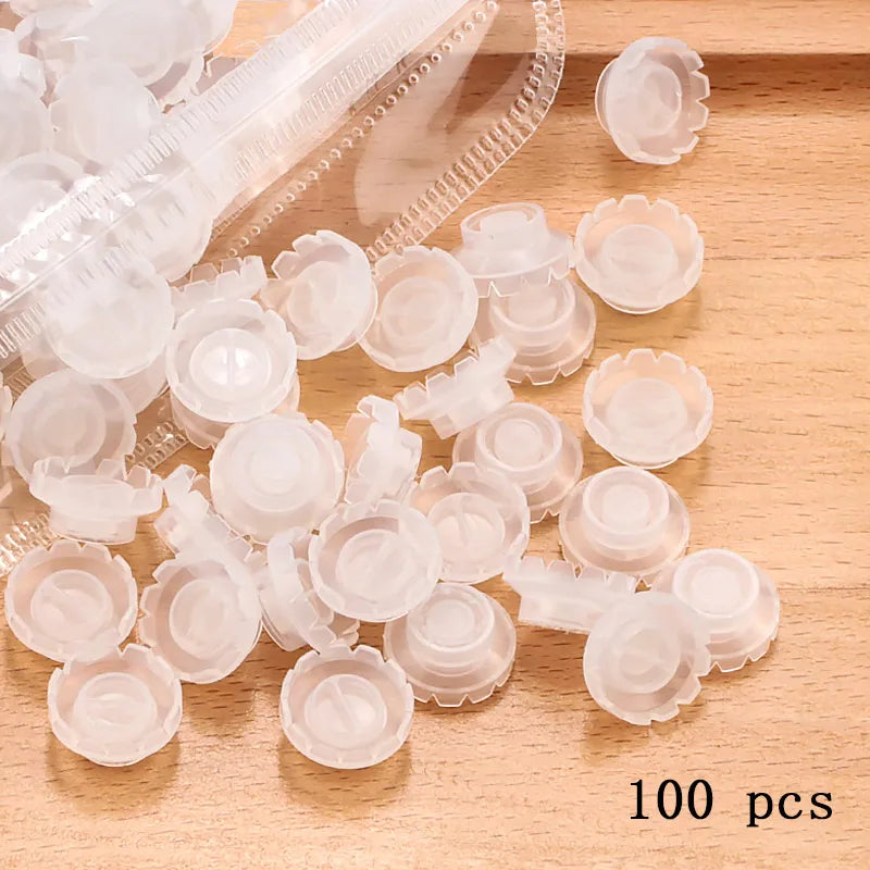 100pcs Disposable Individual Eyelash Glue Holder Grafting Eyelashes Blossom Cup Rings Eyelash Extension Adhesive Stand Holder