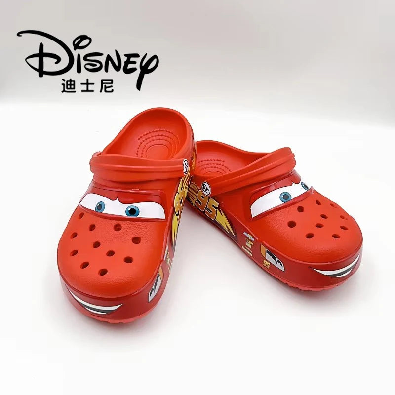 Hot Anime Disney Mcqueens Pixar Cartoon Solid Waterproof Slippers Outdoor Sandals Casual Breathable Ankle-wrap Eva Shoes Gifts
