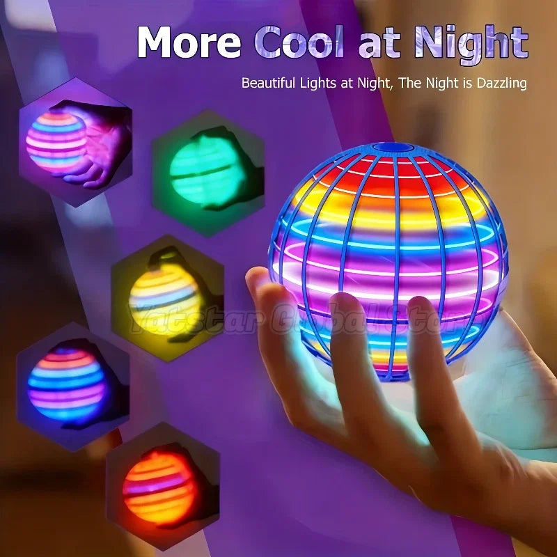 LED Light Up Flying Orb Boomerang Toys Magic Hover Ball Drone Fly Nova Spinner – Fidget Stress Relief Toy Gifts for Kids Family