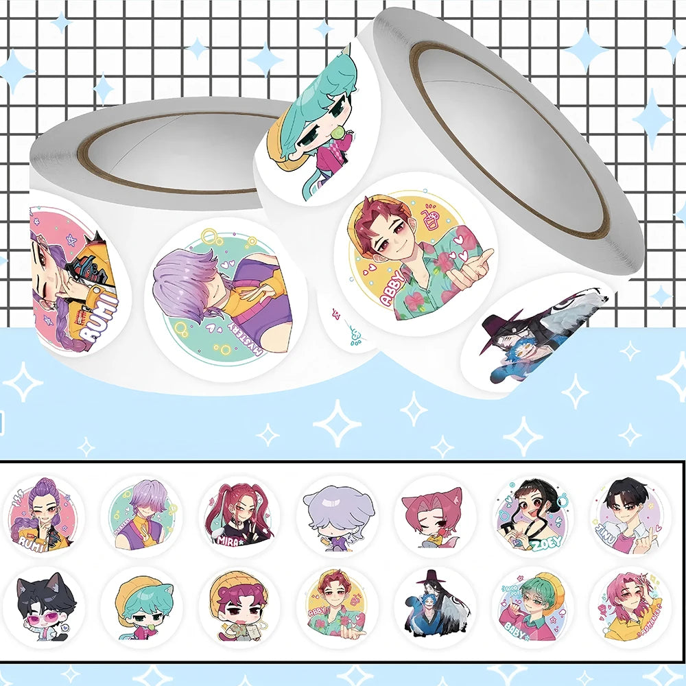 Cute Movie KPop Demon Hunters Stickers Anime Derpy Tiger Decals Toys Waterproof DIY Phone Case Luggage Kawaii Kids Sticker Gifts