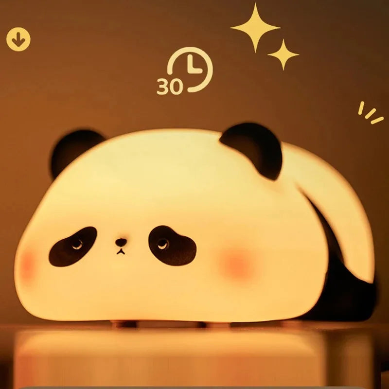 Panda LED Night Light Touch Sensor Kid's Nightlights Silicone Child Holiday Christmas Gift Bedside Lamp Bedroom Decor