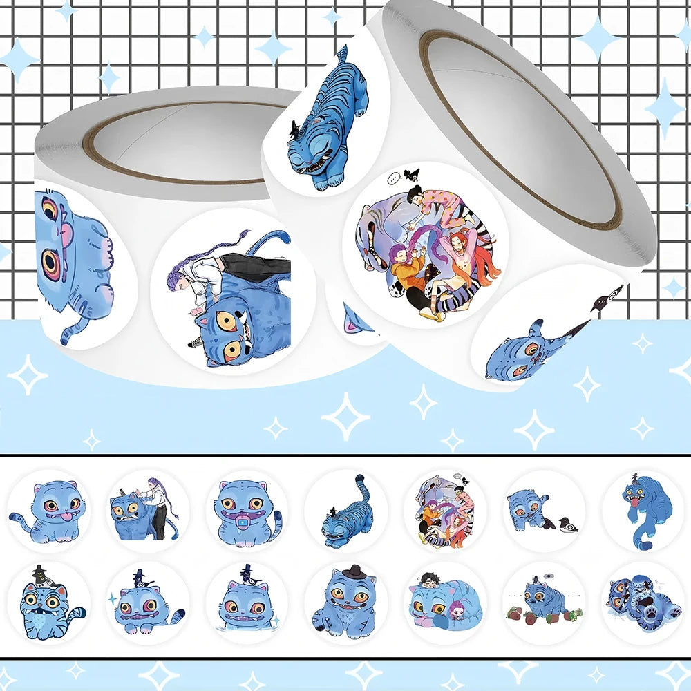 Cute Movie KPop Demon Hunters Stickers Anime Derpy Tiger Decals Toys Waterproof DIY Phone Case Luggage Kawaii Kids Sticker Gifts