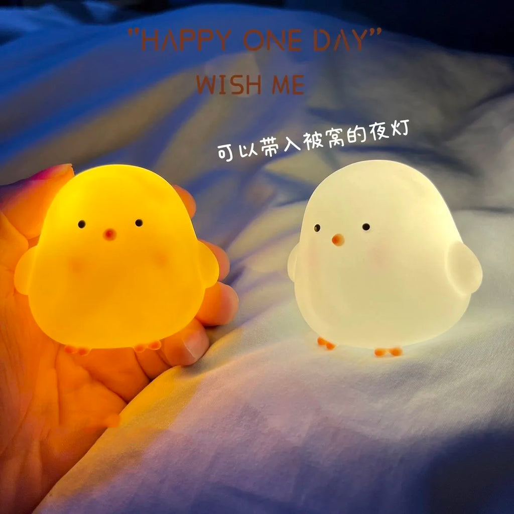 Chick Doll Small Night Light Electronic Luminous Toy Anime Figure Warm Light Atmosphere Decoration Cute Shape Children Gift