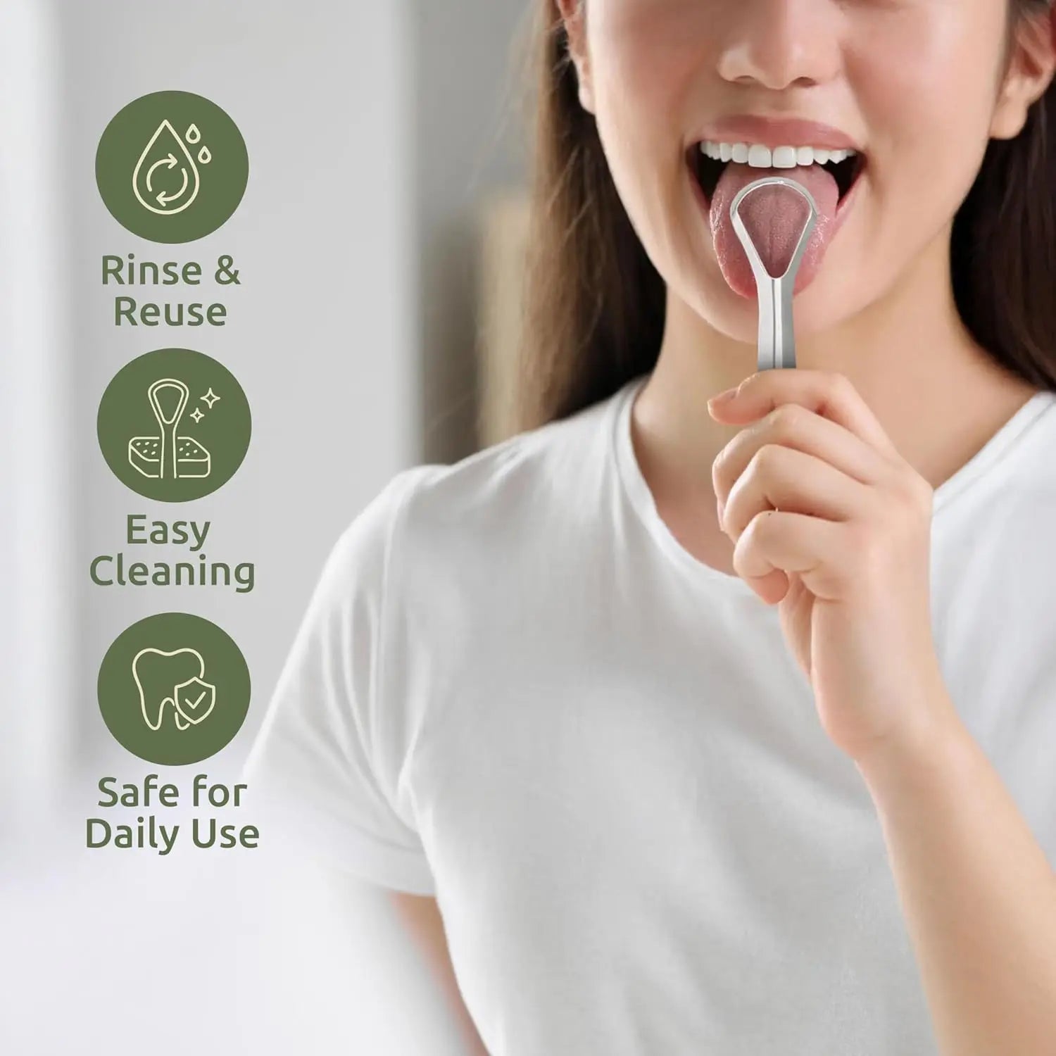 1/2pcs Stainless Steel Tongue Scraper for Adults with 2 Metal Travel Cases Durable Metal Cleaner for Oral Care,Dental Care