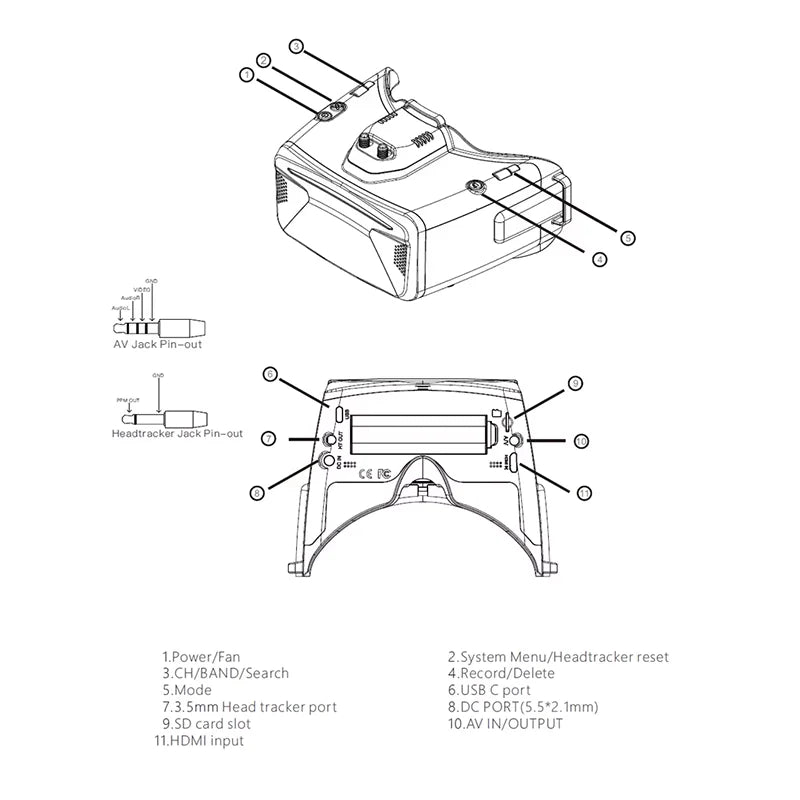 SKYZONE Cobra X V4 FPV Goggles 5.8Ghz 48CH FPV Receiver 1280x720 LCD with DVR for RC Airplane FPV Racing Drone