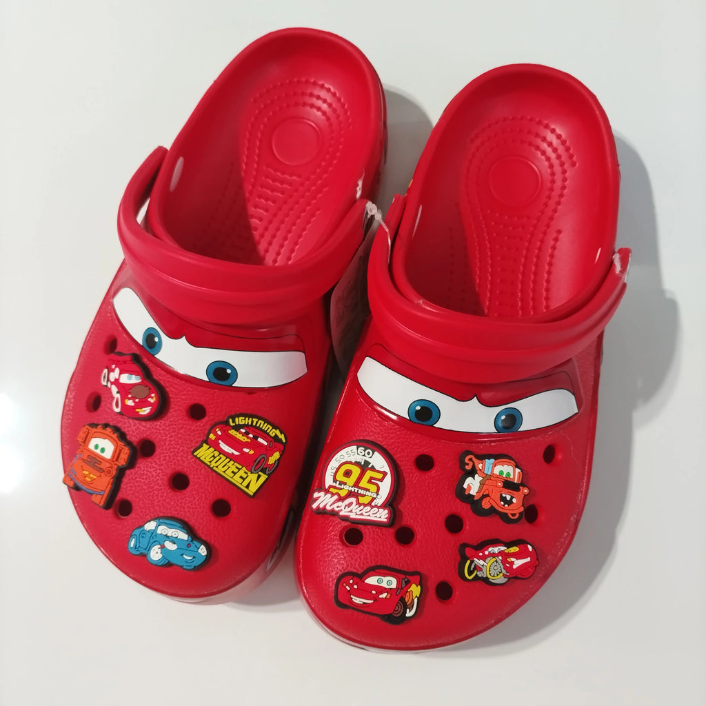 Hot Anime Disney Mcqueens Pixar Cartoon Solid Waterproof Slippers Outdoor Sandals Casual Breathable Ankle-wrap Eva Shoes Gifts