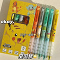 5pcs Pokemon Pikachu Gel Pen Cute Anime Cartoon Charmander Squirtle Press on Gel Pen Stationery School Supplies Holiday Gifts