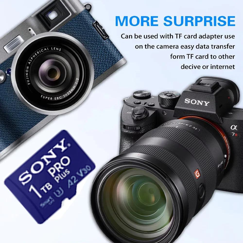 SONY EVO PLUS Micro sd card 2TB 1TB Memory Card with Adapter -Read Speed up to 100 MB/s U3 V30 TF Card for Cams Drones