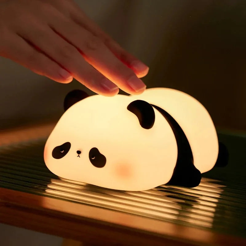 Panda LED Night Light Touch Sensor Kid's Nightlights Silicone Child Holiday Christmas Gift Bedside Lamp Bedroom Decor