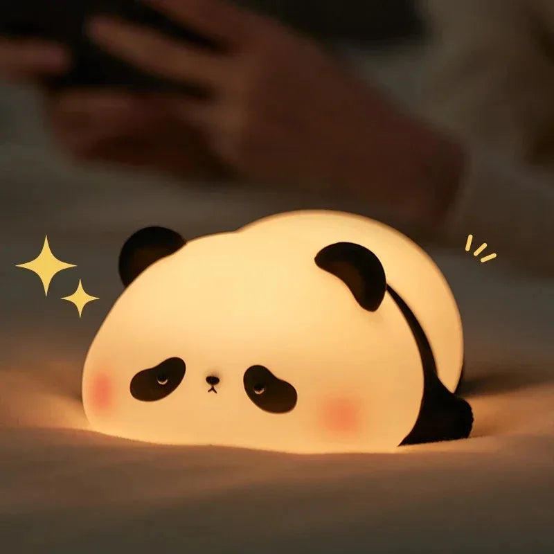 Panda LED Night Light Touch Sensor Kid's Nightlights Silicone Child Holiday Christmas Gift Bedside Lamp Bedroom Decor