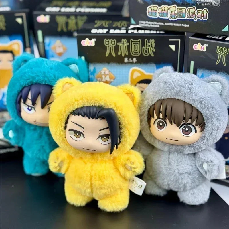 New BANDAI Jujutsu Kaisen 2 Cat Ear Plushie Series Blind Box Mystery Box Anime Figure Room Decoration Collection Kids Gifts