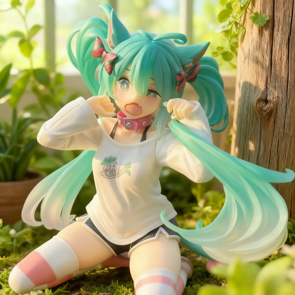 Anime Hatsune Miku doll model cartoon cute tabletop decoration suitable for car dashboard decoration cute holiday gift
