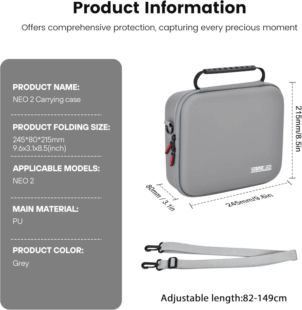 STARTRC Neo 2 Portable PU Shoulder Bag Handbag for DJI Neo 2 Drone and Battery Accessories Carrying Shockproof Case