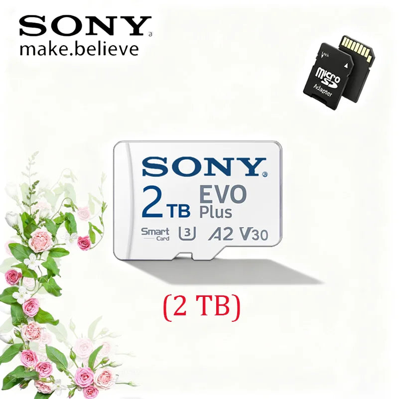 SONY EVO PLUS Micro sd card 2TB 1TB Memory Card with Adapter -Read Speed up to 100 MB/s U3 V30 TF Card for Cams Drones