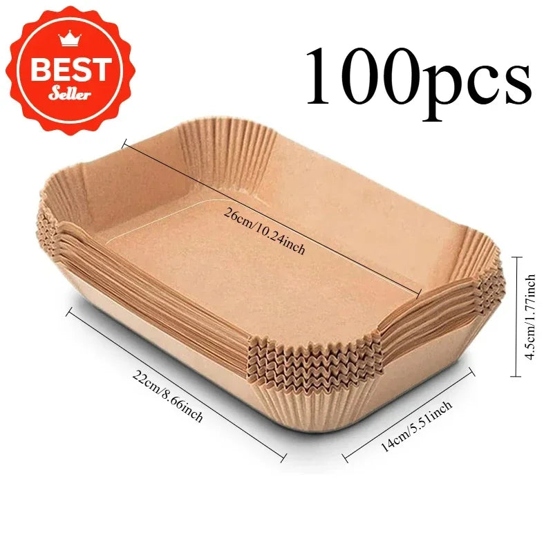 Disposable Air Fryer Paper Non-Stick Kitchen Baking Airfryer Mat Oilproof Micro-wave Barbecue Pad Baking Paper Liner Accessories