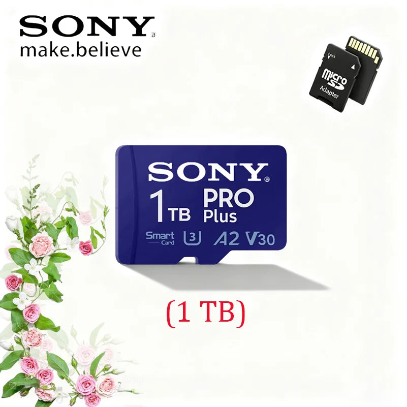 SONY EVO PLUS Micro sd card 2TB 1TB Memory Card with Adapter -Read Speed up to 100 MB/s U3 V30 TF Card for Cams Drones