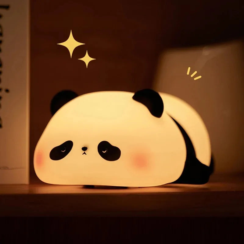 Panda LED Night Light Touch Sensor Kid's Nightlights Silicone Child Holiday Christmas Gift Bedside Lamp Bedroom Decor