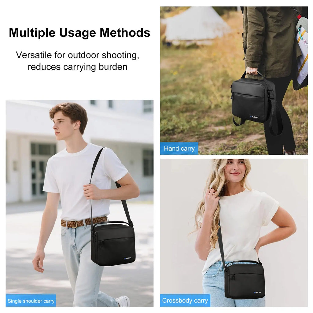 PULUZ Waterproof PU Fabric Drone Storage Bag Photography Camera Crossbody Shoulder Bag For DJI Mini Series / Osmo Pocket Series