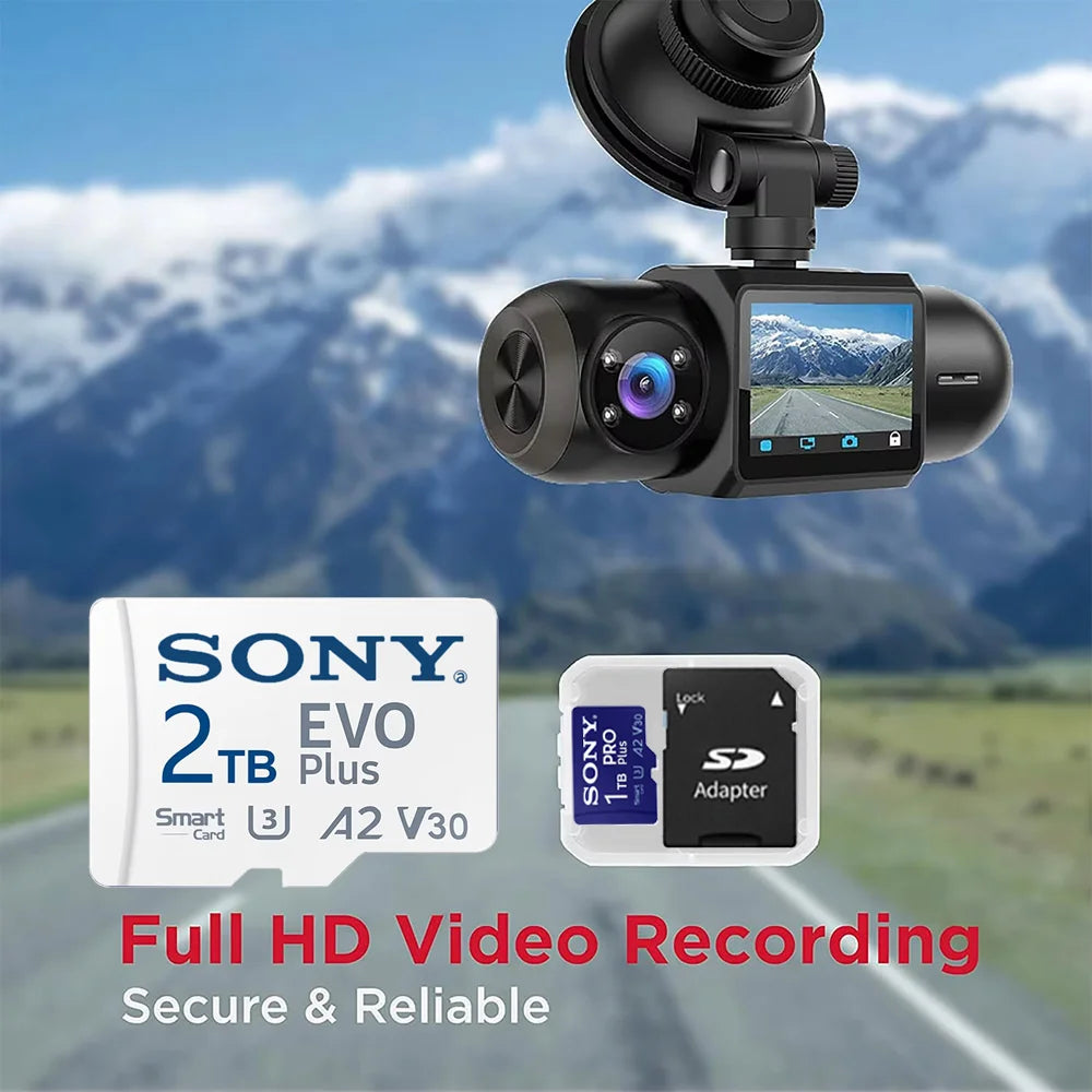 SONY EVO PLUS Micro sd card 2TB 1TB Memory Card with Adapter -Read Speed up to 100 MB/s U3 V30 TF Card for Cams Drones