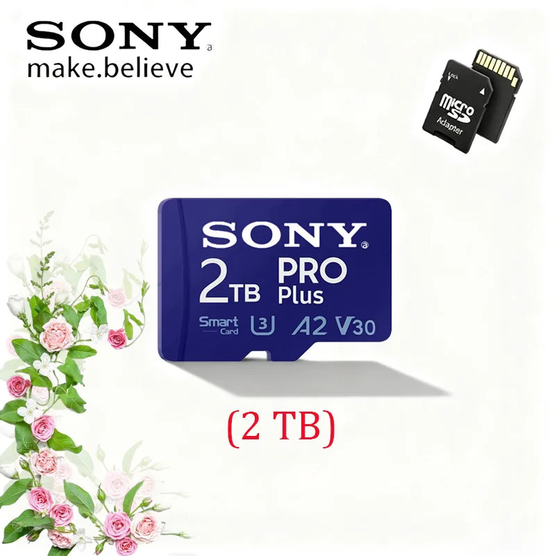 SONY EVO PLUS Micro sd card 2TB 1TB Memory Card with Adapter -Read Speed up to 100 MB/s U3 V30 TF Card for Cams Drones