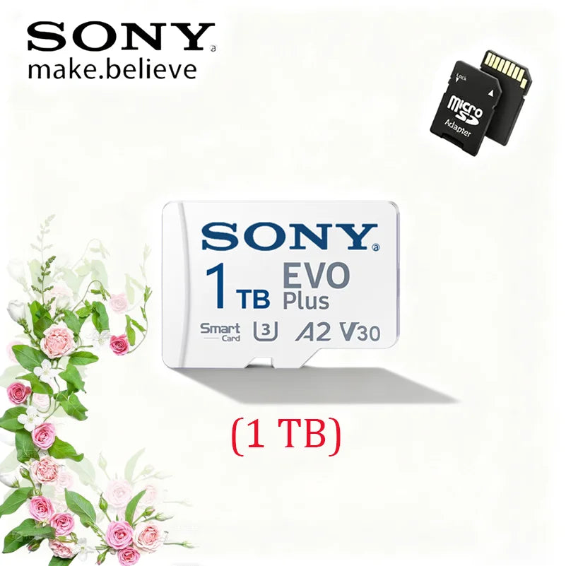 SONY EVO PLUS Micro sd card 2TB 1TB Memory Card with Adapter -Read Speed up to 100 MB/s U3 V30 TF Card for Cams Drones