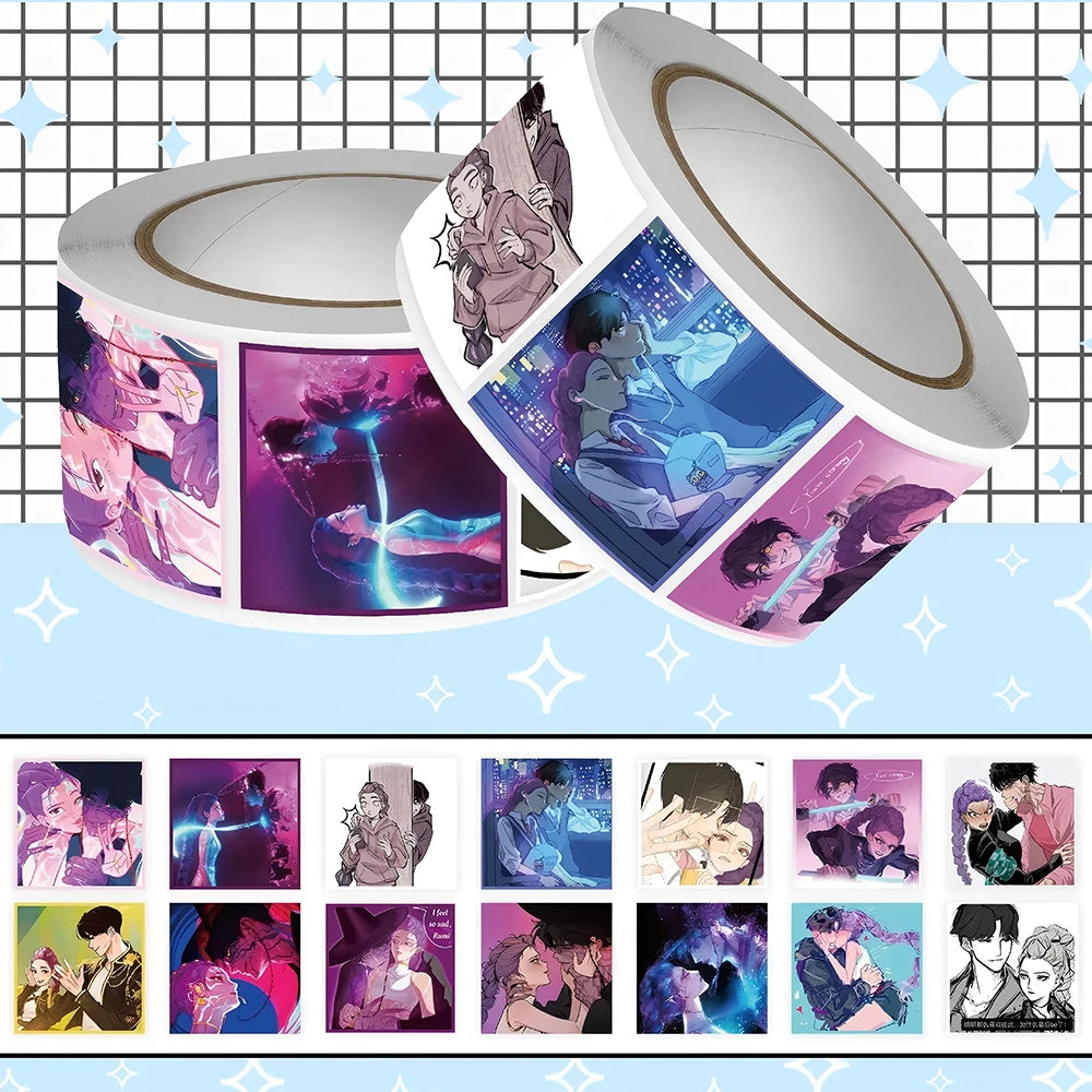 Cute Movie KPop Demon Hunters Stickers Anime Derpy Tiger Decals Toys Waterproof DIY Phone Case Luggage Kawaii Kids Sticker Gifts