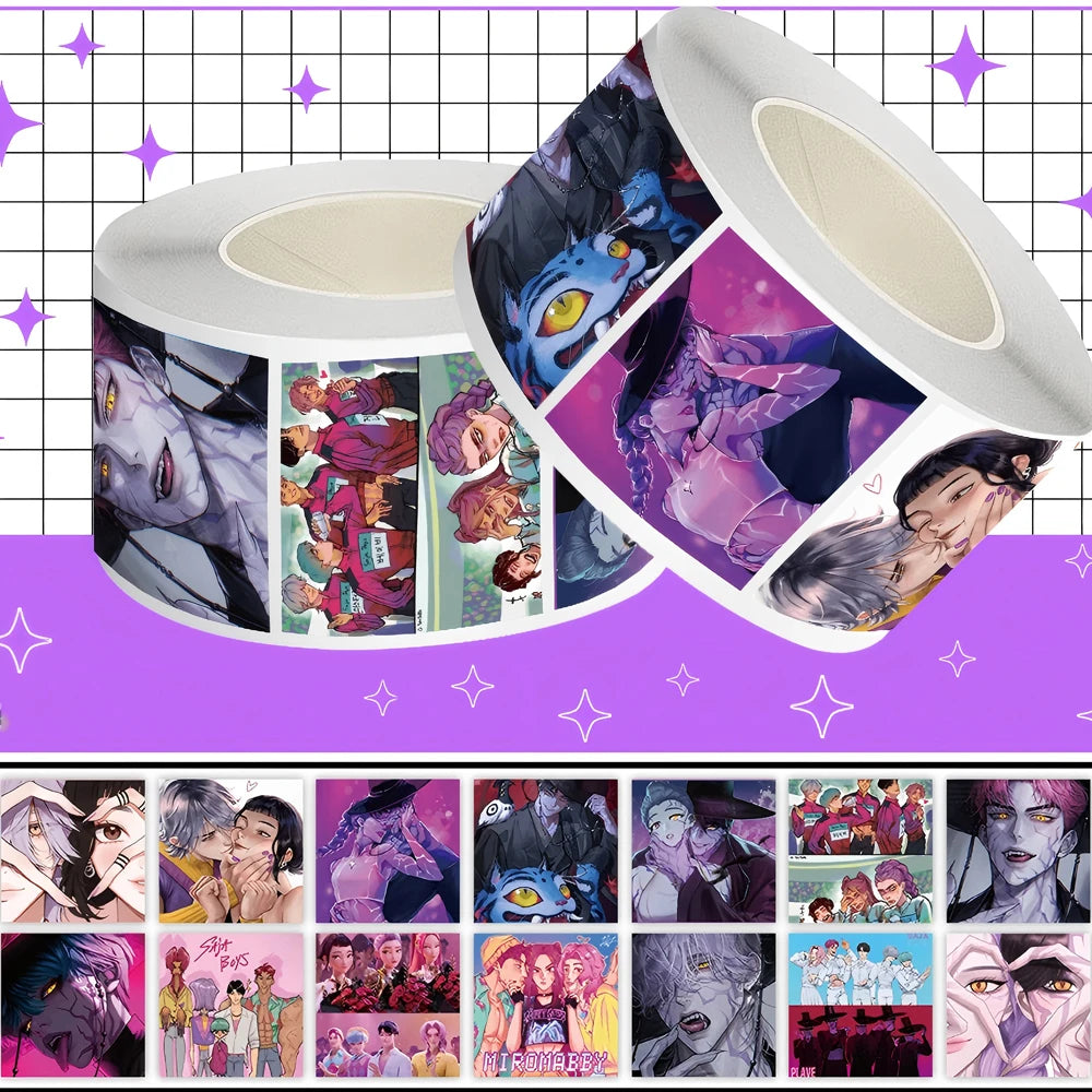 Cute Movie KPop Demon Hunters Stickers Anime Derpy Tiger Decals Toys Waterproof DIY Phone Case Luggage Kawaii Kids Sticker Gifts