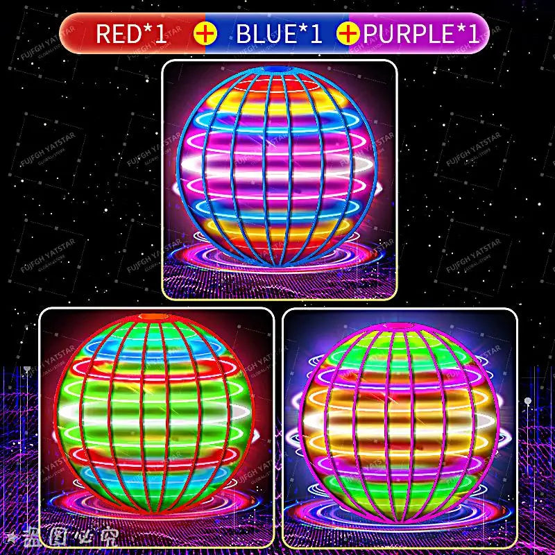 LED Light Up Flying Orb Boomerang Toys Magic Hover Ball Drone Fly Nova Spinner – Fidget Stress Relief Toy Gifts for Kids Family