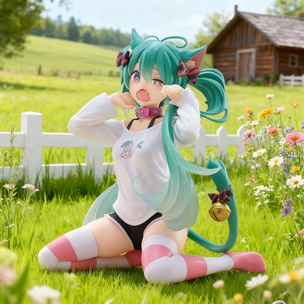 Anime Hatsune Miku doll model cartoon cute tabletop decoration suitable for car dashboard decoration cute holiday gift