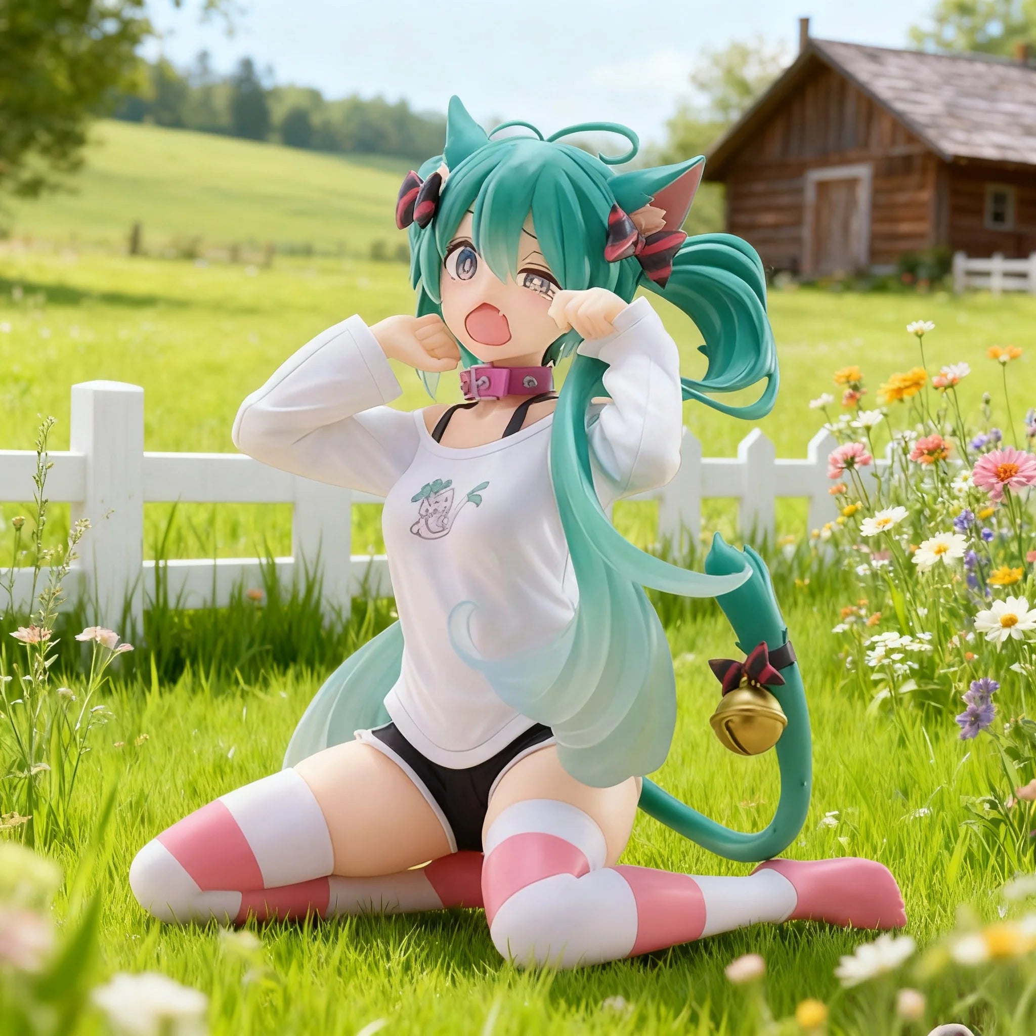 Anime Hatsune Miku doll model cartoon cute tabletop decoration suitable for car dashboard decoration cute holiday gift